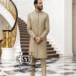 Heavy Embellished Sherwani in Raw Silk Hertfordshire England UK Sherwani for Wedding or Nikah Ceremony UK USA Canada Australia