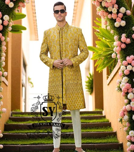 Best Designer Embroidered Sherwani for Mens Montgomery Village Maryland USA Buy Bespoke Sherwani Suits