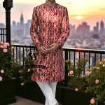 Crimson Glory Raw Silk Sherwani for Mens Fairfax Virginia United States Traditional Mens Sherwani Suits