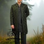 Embroidered Sherwani for Wedding South London UK Dark Green Sherwani for groom, Indian Pakistani Designer Sherwani