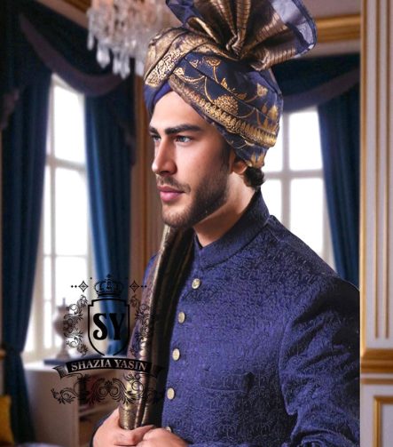 Cobalt Deep Embroidered Sherwani Suits Sydney Australia Stylish Mens Sherwani Suits Designer Sherwani