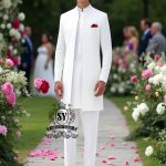 Minimalist white Sherwani suit for wedding Brisbane, Queensland, Australia Minimalist White Sherwani Wedding Dress 