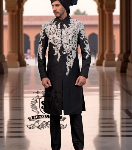 Find Stylish Men's Black Sherwani Suits Troy Michigan USA Father Of The Groom/Bride Sherwani Suits