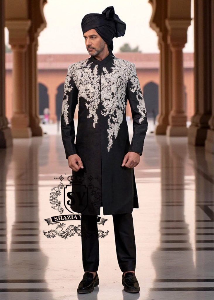Find Stylish Men's Black Sherwani Suits Troy Michigan USA Father Of The Groom/Bride Sherwani Suits