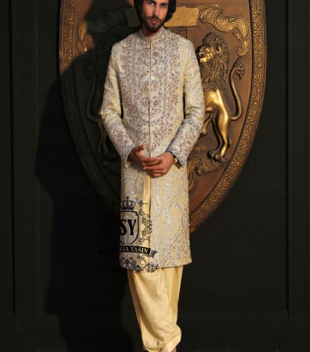 Light Beige Sherwani Style Pakistani Groom Dress San Antonio Texas USA Designer Sherwani Suit Pakistan