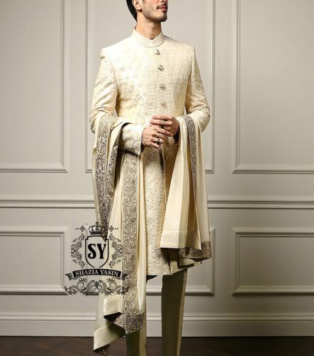 Luxury Men's Sherwani Melbourne Florida USA  Designer Pakistani Sherwani Shawl-Style Men's Designer Suits