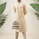 Designer Sherwani Suits for Men Orlando Florida USA Antique White Groomswear Sherwani Embroidered Sherwani