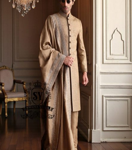 Men's Burlywood sherwani Suits for Weddings, Modern sherwani Suits, Wedding sherwani Suits for Men 2025