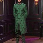 Trends for the groom - the groom Green Sherwani - men's Sherwani clothing - Dark Green Sherwani suits