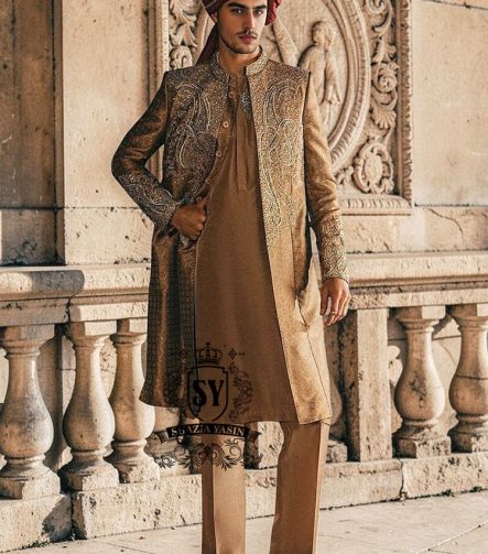 Luxury South Asian Men's Wedding Sherwani Outfit San Antonio Texas USA Designer Indian Sherwani Trends