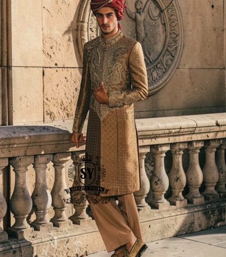 Luxury South Asian Men's Wedding Sherwani Outfit San Antonio Texas USA Designer Indian Sherwani Trends