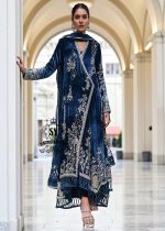 Flourishing Embellished Angrakha Style Velvet Dress
