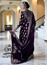 A back that takes your breath away Velvet Bridal Dresses Heavy Embellished Velvet Angrakha Designs Dansville New York USA Formal Dresses