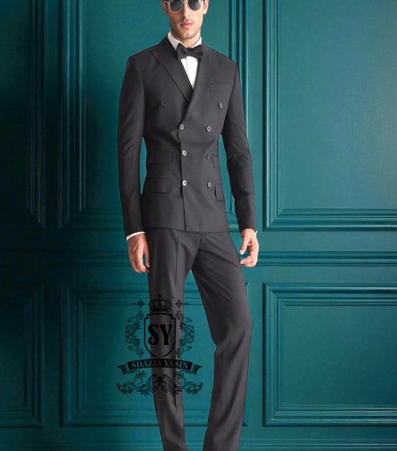 High End Suits for Men Ilford London UK Bespoke Double Breasted Suits for Groom High End Black Suits For Wedding
