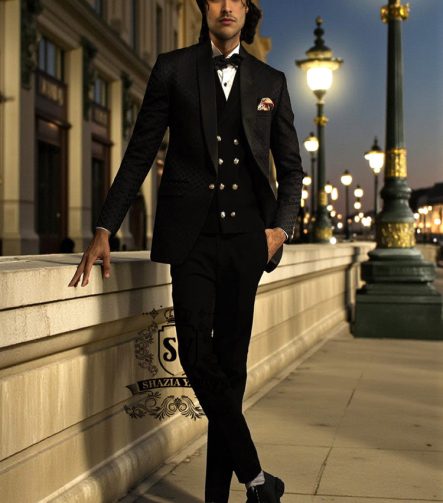 Men's groom tuxedo suits Newark New Jersey NJ USA Buy Fully Embroidered Black Diamonds Tuxedo Suits