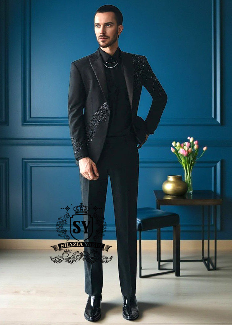Suit-25a Best Embellished Suit Designs Garden City Michigan MI USA Graceful Men's suit in Tropical Classic Suiting Fabric
