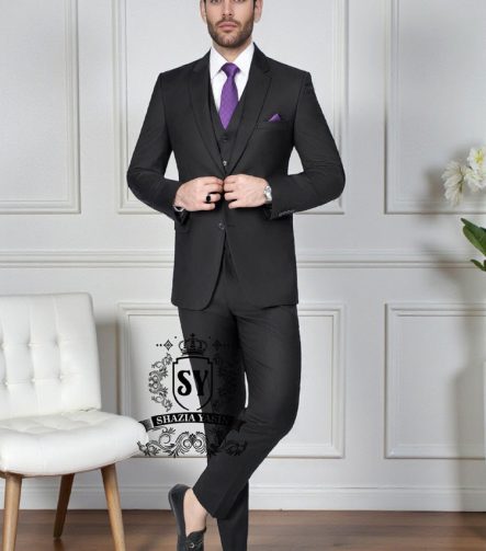 Men's Three-Piece Tailored Suits Canberra Australia Men's Suit with Waistcoat Stylish Black Suits