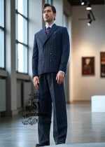 Graceful Mens Suit in Pinstripe Los Angeles LA California CA USA Bespoke Men's Formal Wedding Business Suits