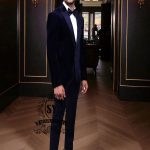 Latest Grooms wear Navy Blue Velvet 2PC Suit Sacramento California CA USA Bespoke Tuxedo Suits for Mens