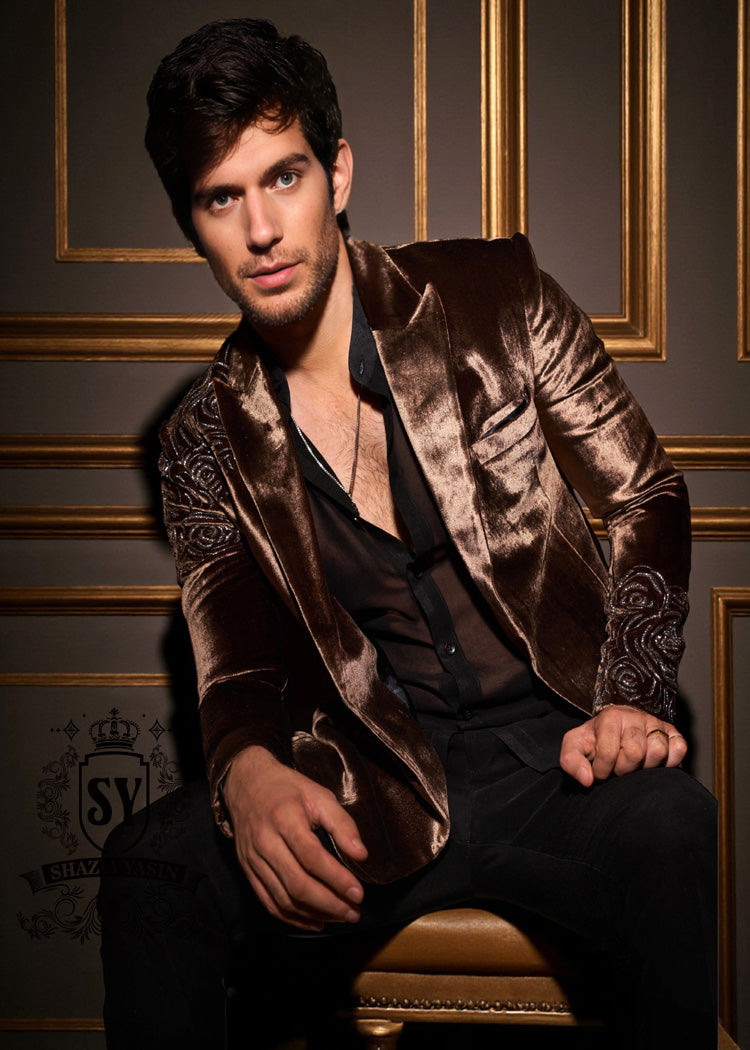 Tuxedo25a Stylish Tuxedo Suits for Men with Class UK USA Canada Australia Brown Velvet Tuxedo Suits for True Gentlemen