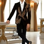 Lightfall Embroidered Tuxedo Colorado Springs Colorado USA Buy Black Velvet Gold Metallic Hand
Embellished Tuxedo