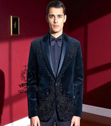 Best Tuxedo Designs Garden City Michigan MI USA Fully Embellished Men's Tuxedo in Velvet Buy Men's Suits Tuxedo Online