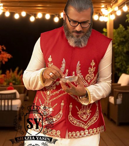 Pakistani Mens Waistcoats Islip New York USA Sangeet Night Waistcoats for Father of Bride