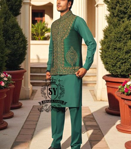 Embroidered Mens Waistcoat Kurta Suit Hicksville New York NY US Designer Waistcoat Designs Mens Waistcoats Online