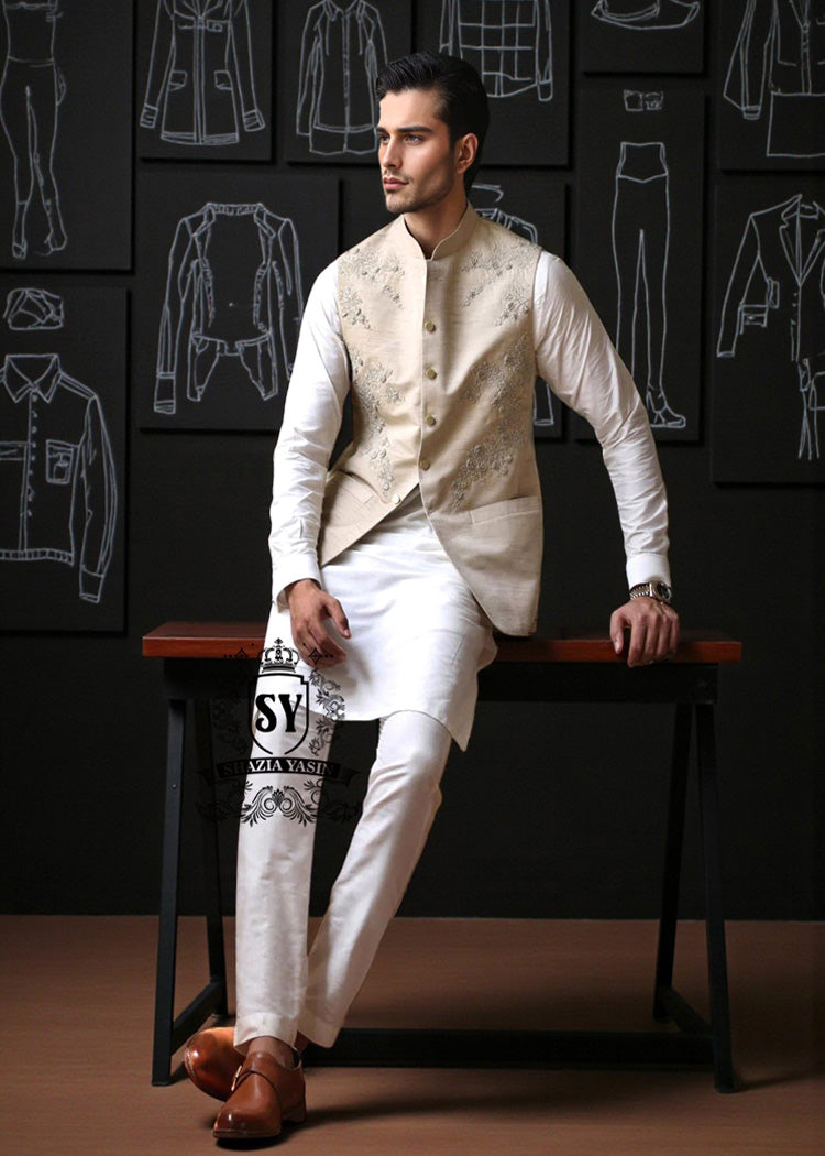 Waistcoat122A Exquisite Embroidered Waistcoat Suits Alexandria Virginia USA Pakistani Men's Traditional Waistcoats