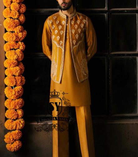 Classic elegance meets modern style - our Harvest Gold Waistcoat is the quintessence of chic and charm at any wedding.