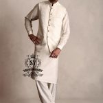 Elevate your look with this dazzling Off-White men's waistcoat. The Off-White self-embroidery adds a touch of luxury and sophistication. Perfect for any occasion, from Nikah to formal events and weddings, this waistcoat is sure to turn heads.