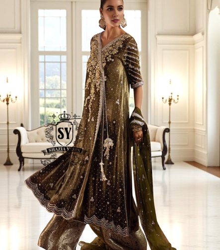 Best A-Line Angrakha Frock Green Street UK Buy Pakistani Angrakha Frocks Wedding Party Dresses