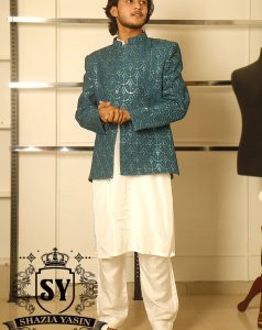 Trendy Prince Coat dress Caribbean current Color One of the Gems of our Latest Collections - Image 2