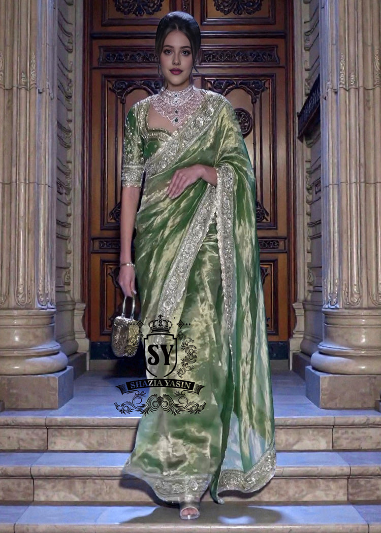 wedding-saree-23A Medium Green Saree Wedding dresses | Latest collection 2026 | Saree Dresses for Every Occasion