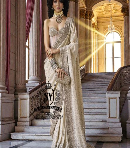 This corset blouse saree is perfect for a true modern princess, with embellishments that take center stage in 2026 and suits all body types.