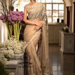 Pakistani Bridal Embellished Deep Peach Saree Dress Chester Pennsylvannia PA USA Designer Saree for any Occasion